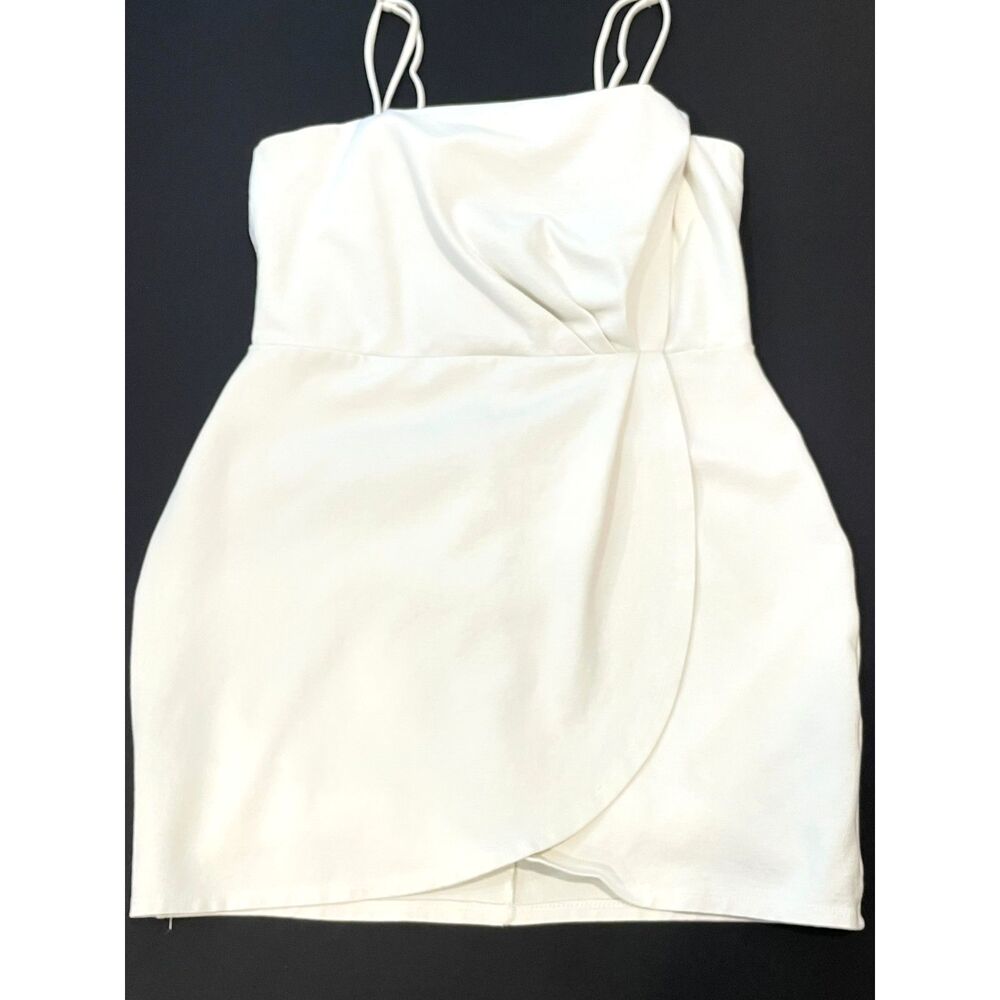 ~ Lulu's Lg Cocktail Mini Dress White Bodycon Hoco Dance Semi-Formal Stretch - Picture 2 of 13
